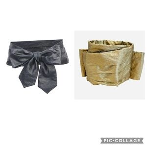 Philosophy di Lorenzo Serafini Satin Tie Belt in Gold, Size S